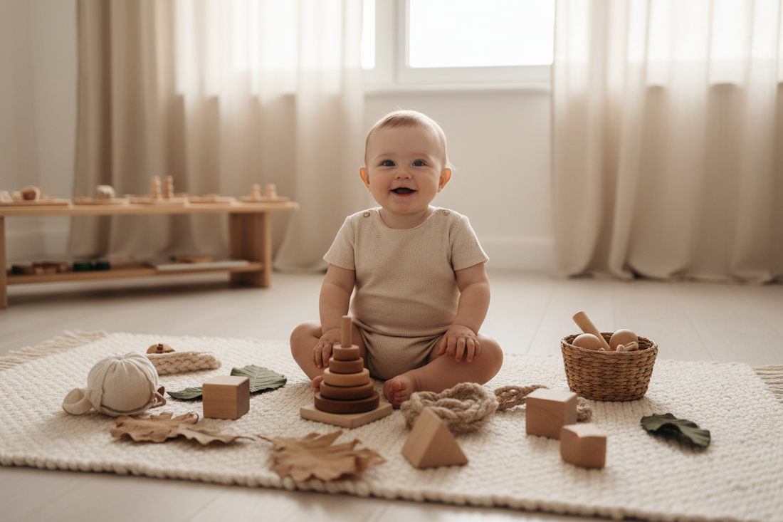 Juego Montessori en casa: cómo estimular a tu bebé con materiales naturales