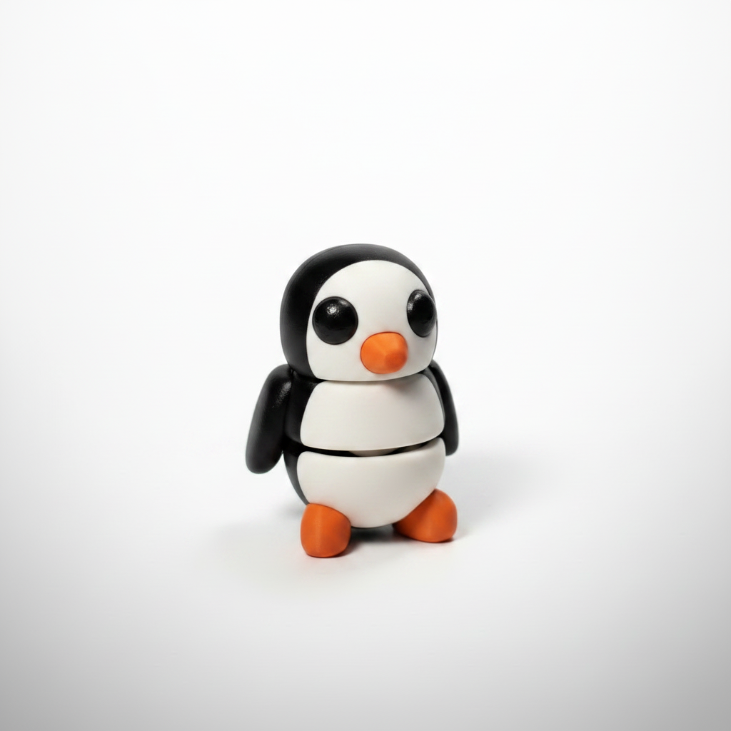 Pingüino articulado eco-friendly impreso en 3D