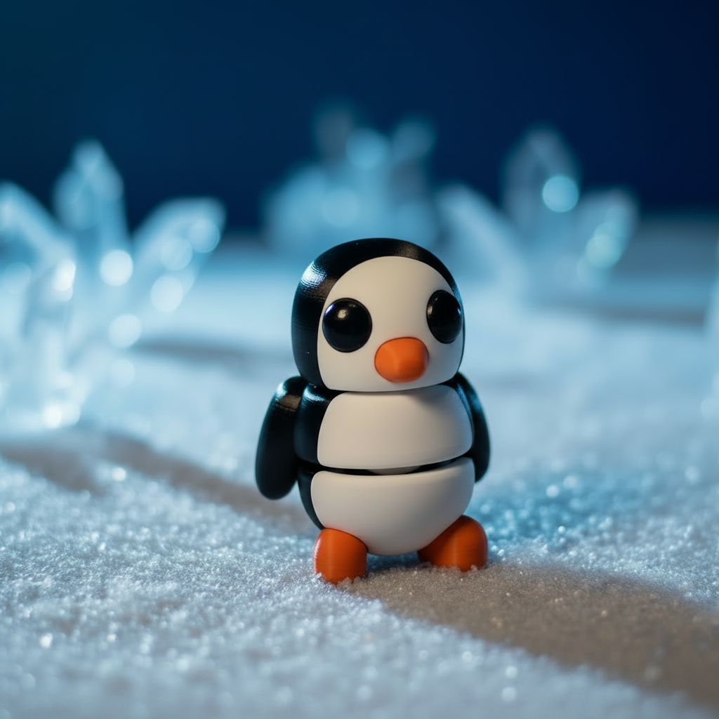 Pingüino articulado eco-friendly impreso en 3D