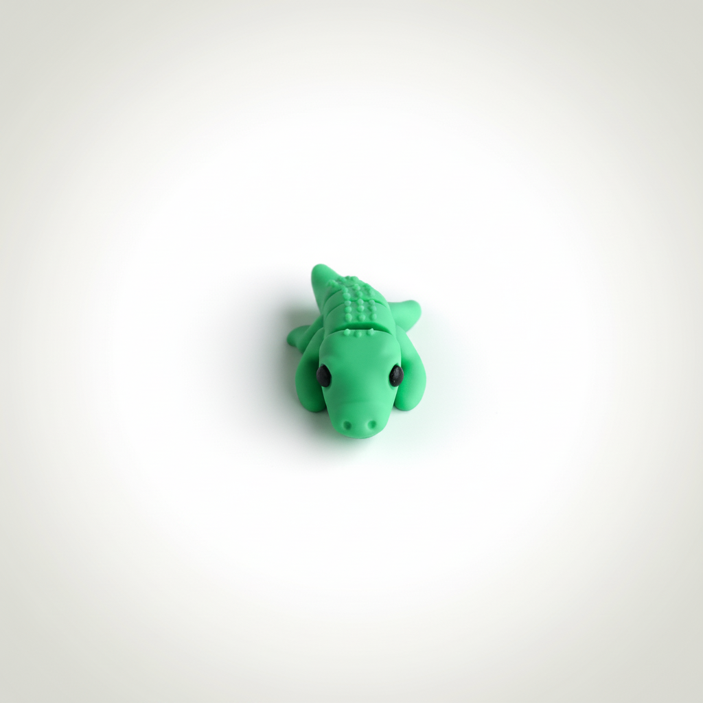 Cocodrilo articulado eco-friendly impreso en 3D | figura coleccionable biodegradable
