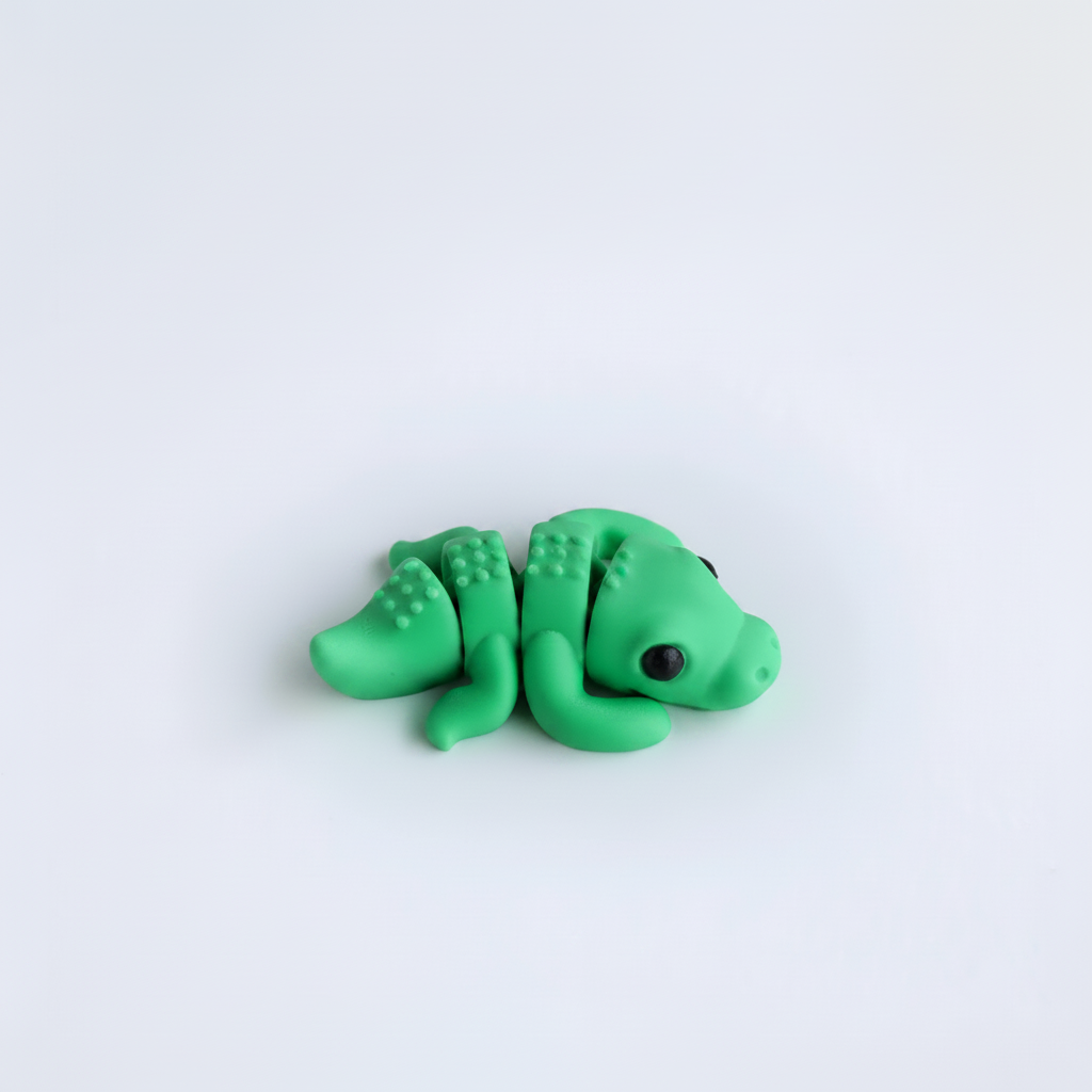 Cocodrilo articulado eco-friendly impreso en 3D | figura coleccionable biodegradable