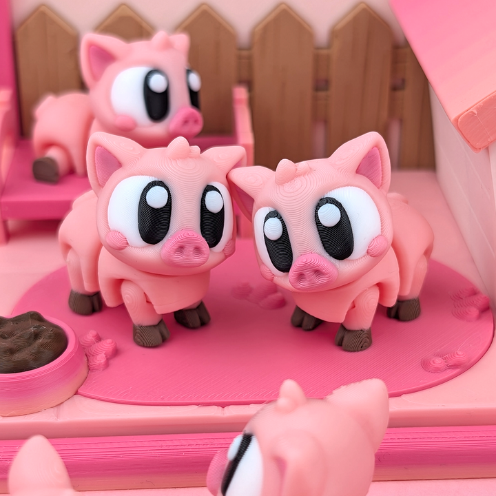 Cerdito Articulado Eco-Friendly Premium | Figura Coleccionable Biodegradable | Ziggys