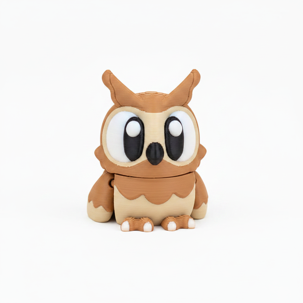 Búho Articulado Eco-Friendly Premium | Figura Coleccionable Biodegradable | Ziggys
