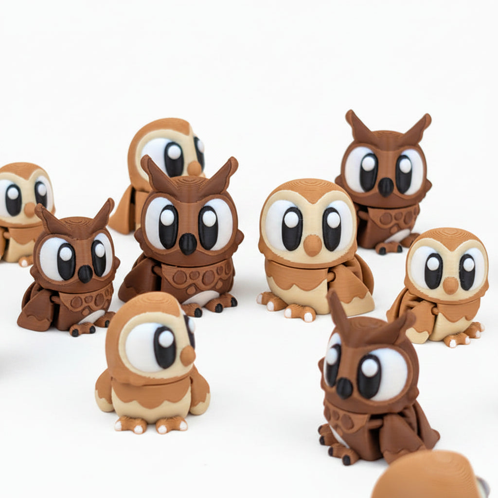 Búho Articulado Eco-Friendly Premium | Figura Coleccionable Biodegradable | Ziggys