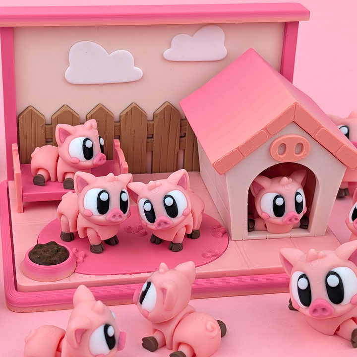Cerdito Articulado Eco-Friendly Premium | Figura Coleccionable Biodegradable | Ziggys