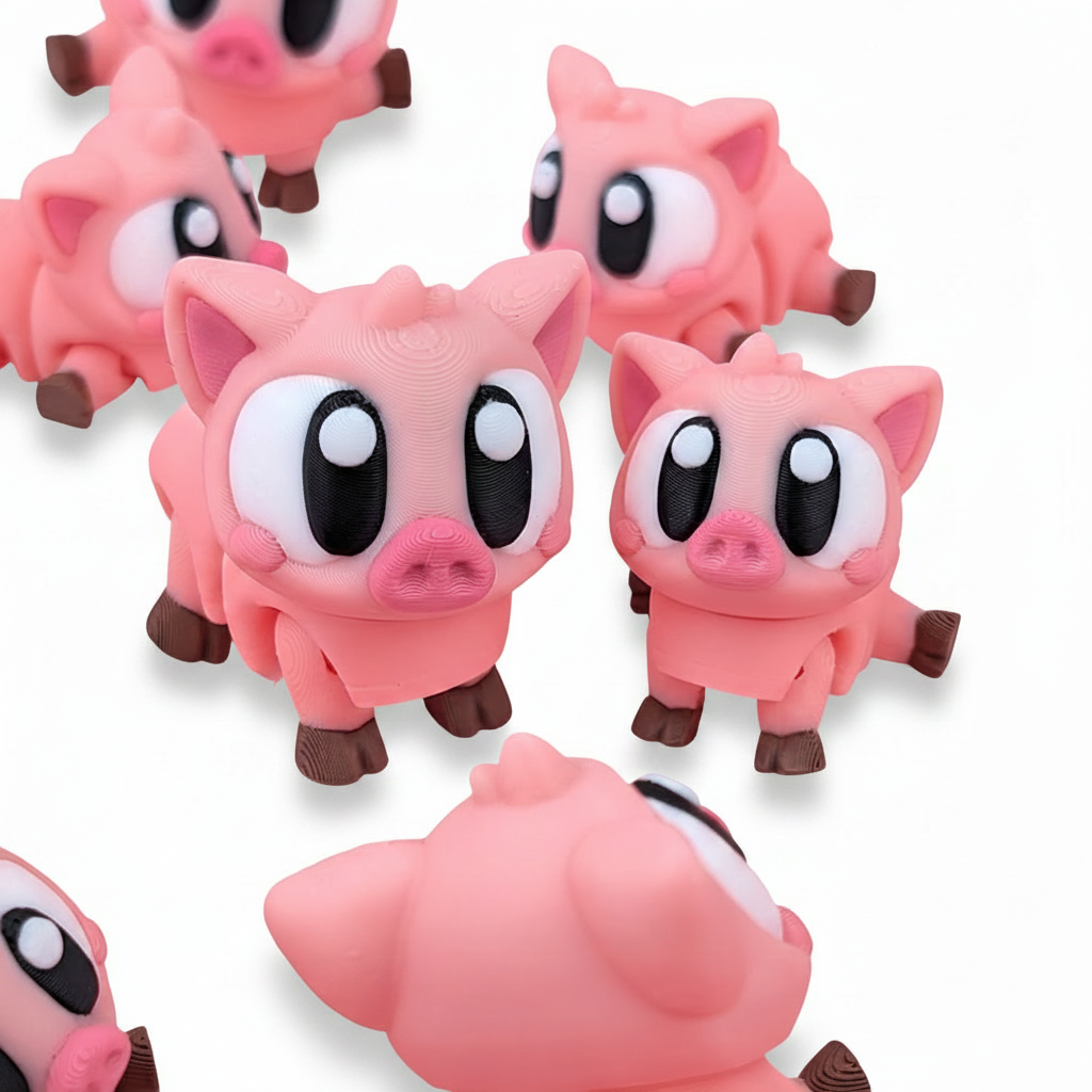 Cerdito Articulado Eco-Friendly Premium | Figura Coleccionable Biodegradable | Ziggys