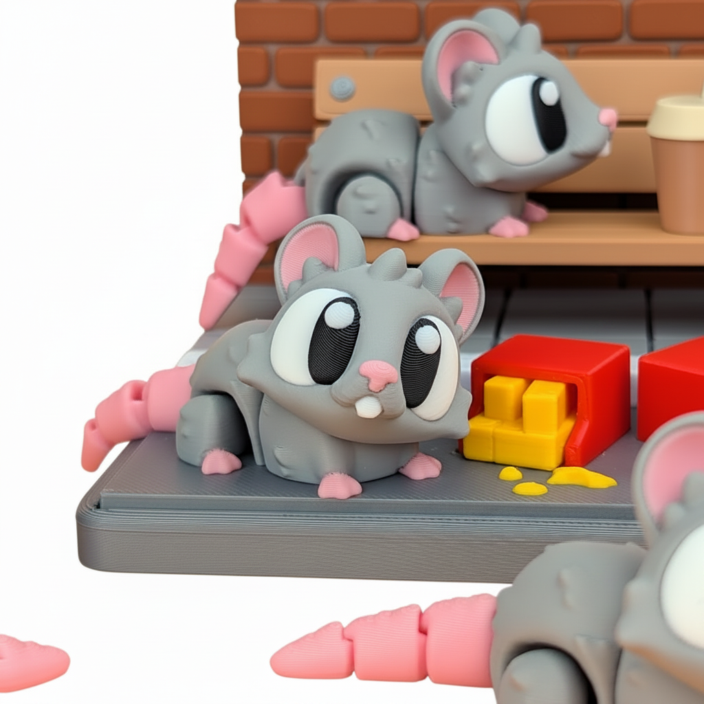 Ratón Articulado Eco-Friendly Premium | Figura Coleccionable Biodegradable | Ziggys
