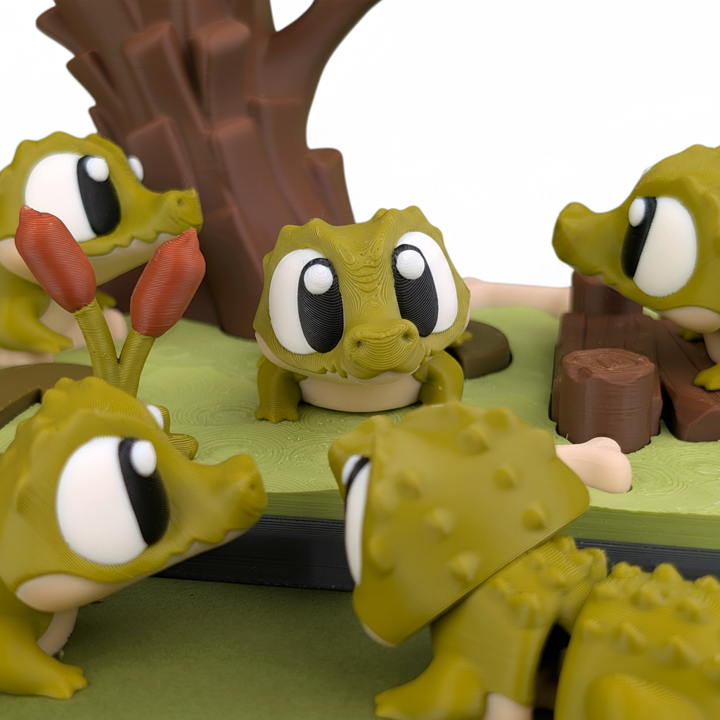 Cocodrilo Articulado Eco-Friendly Premium | Figura Coleccionable Biodegradable | Ziggys