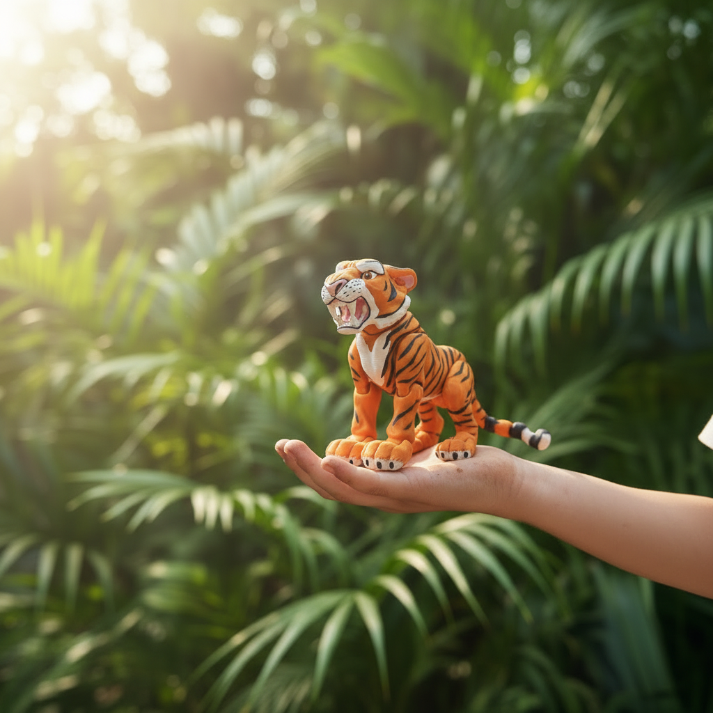 Tigre articulado eco-friendly impreso en 3D | figura coleccionable biodegradable