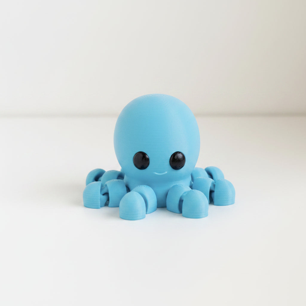 Pulpo articulado eco-friendly impreso en 3D | figura coleccionable biodegradable