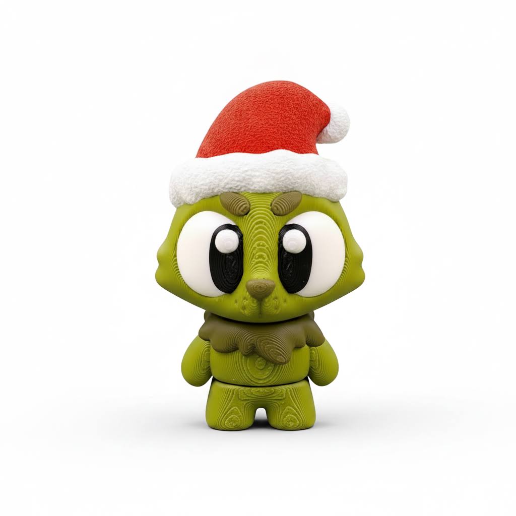 Grinch articulado eco-friendly premium Ziggys — figura coleccionable biodegradable