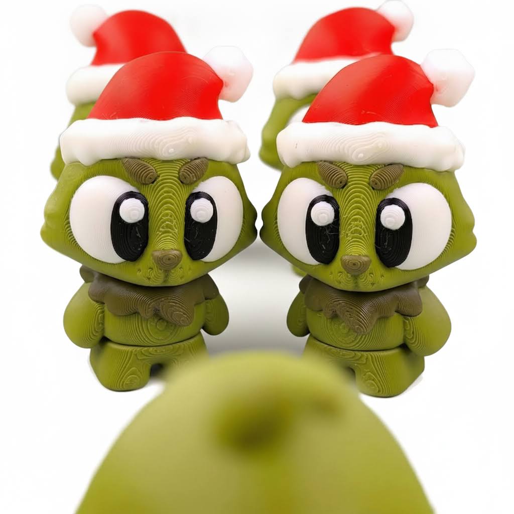 Grinch articulado eco-friendly premium Ziggys — figura coleccionable biodegradable