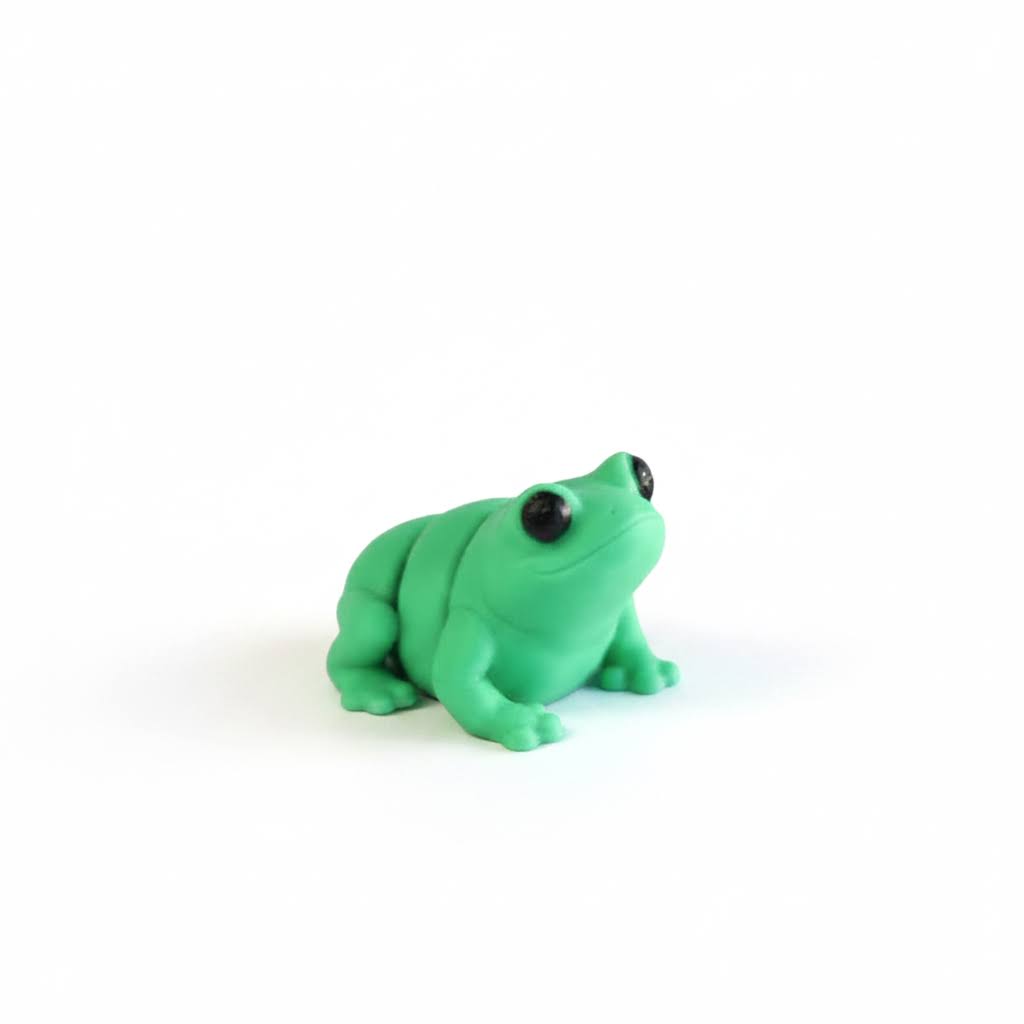 Rana articulada eco-friendly Ziggys — figura coleccionable biodegradable