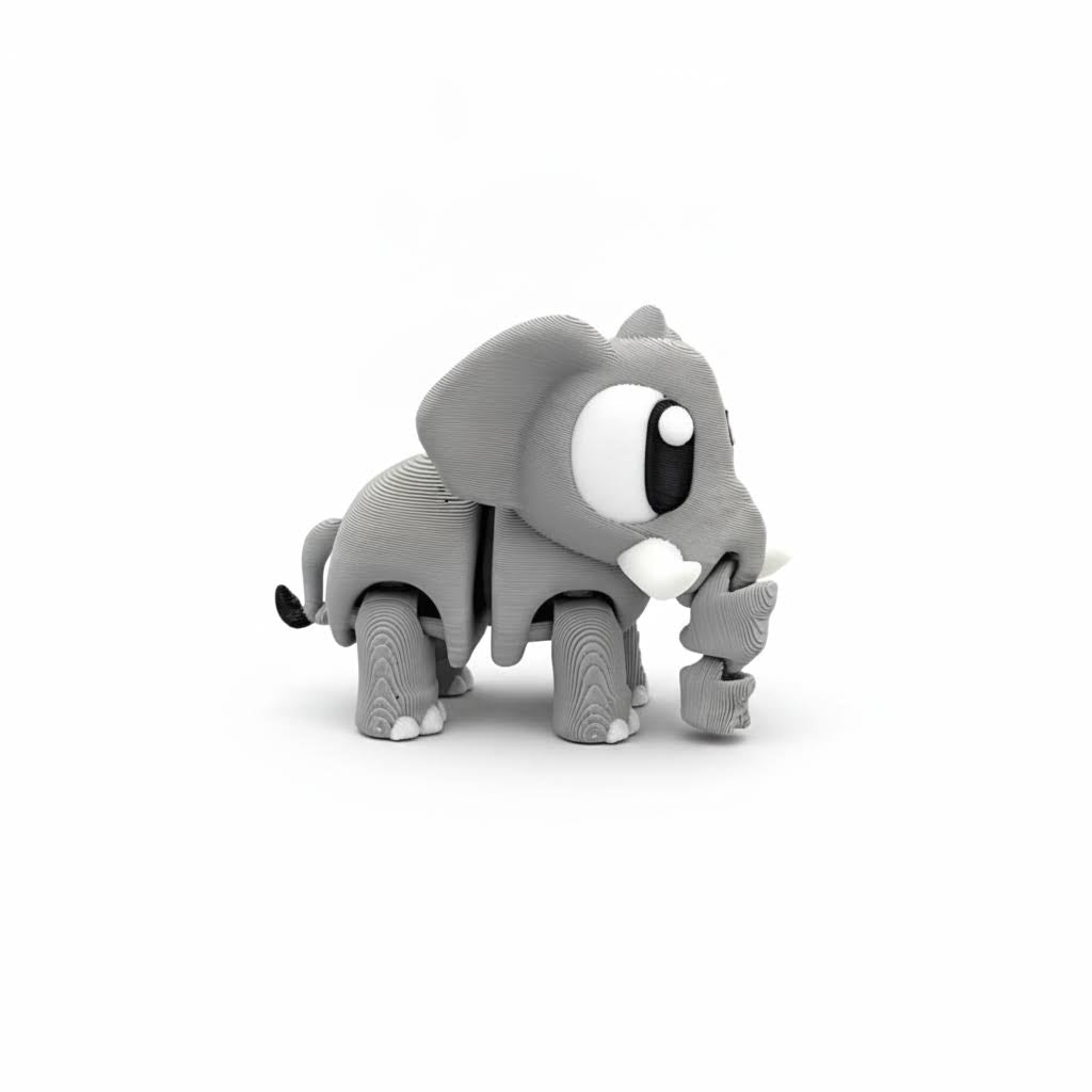 Elefante Articulado Eco-Friendly Premium | Figura Coleccionable Biodegradable | Ziggys