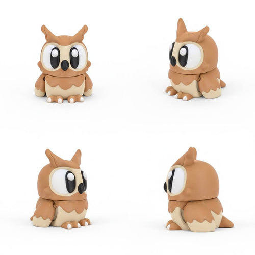Búho articulado eco-friendly premium Ziggys — figura coleccionable biodegradabl