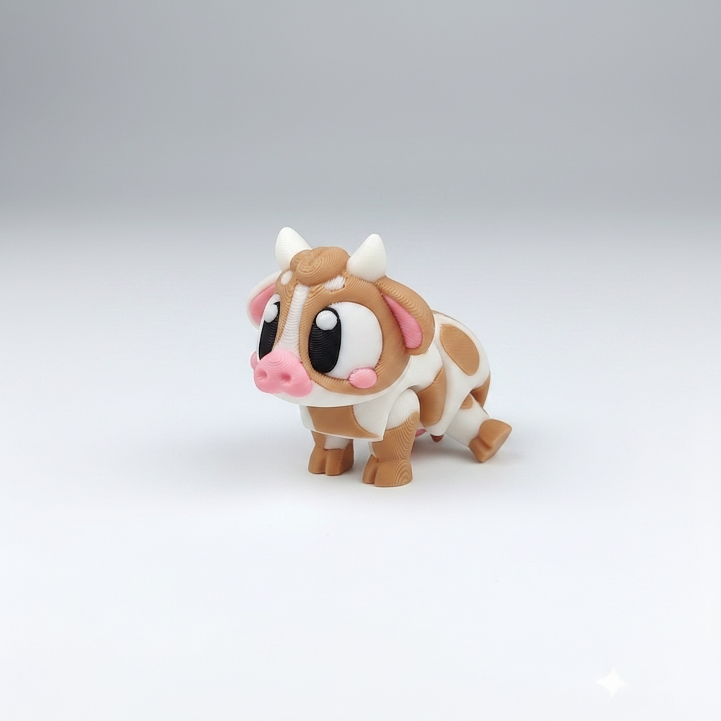 Vaca Articulada Eco-Friendly Premium | Figura Coleccionable Biodegradable | Ziggys