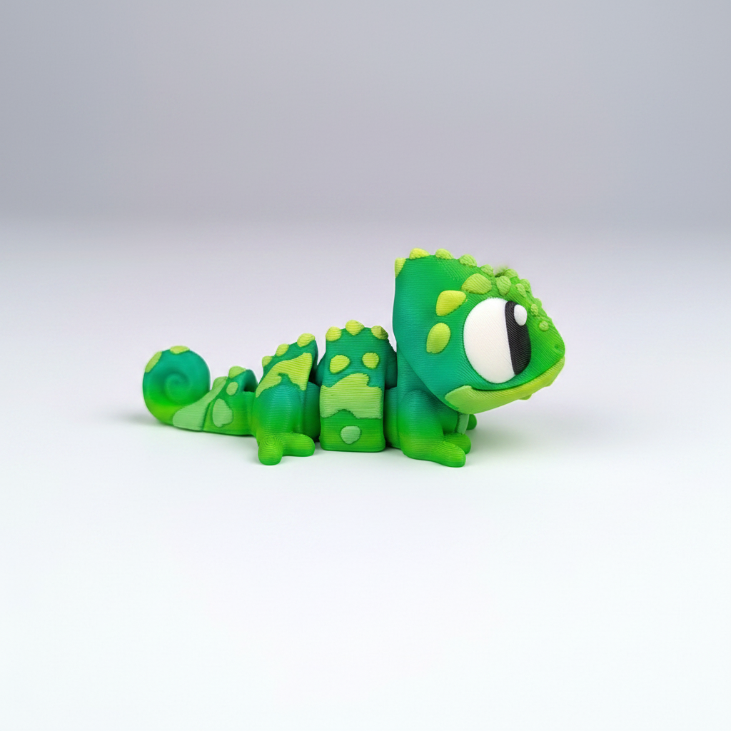 Camaleón Articulado Eco-Friendly Premium | Figura Coleccionable Biodegradable | Ziggys
