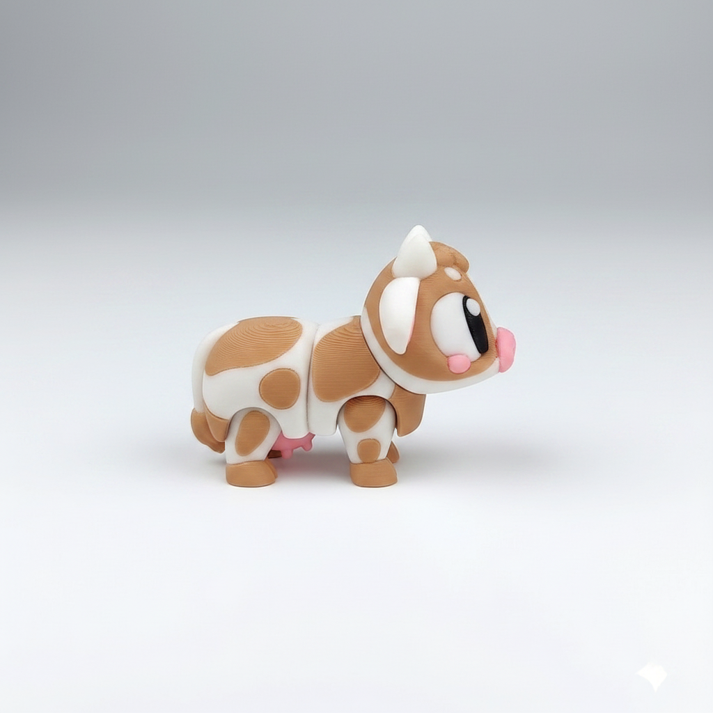 Vaca Articulada Eco-Friendly Premium | Figura Coleccionable Biodegradable | Ziggys