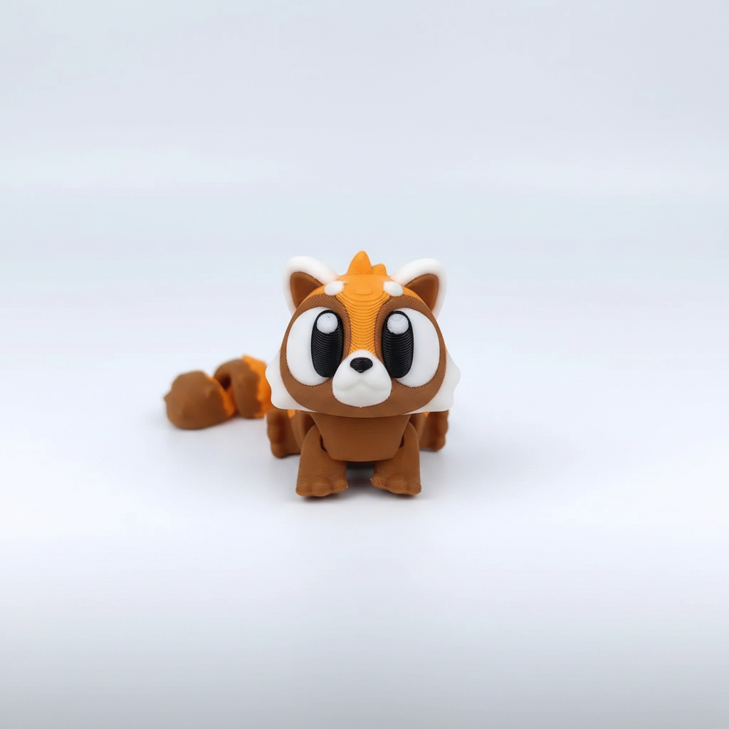 Panda Rojo Premium Articulado Eco-Friendly | Figura Coleccionable Biodegradable | Ziggys