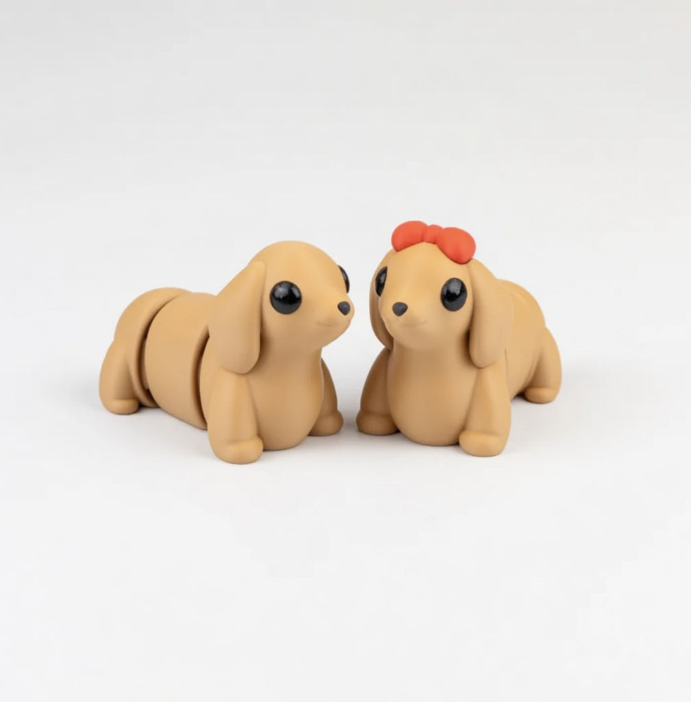 Perro Salchicha articulado eco-friendly impreso en 3D | figura coleccionable biodegradable