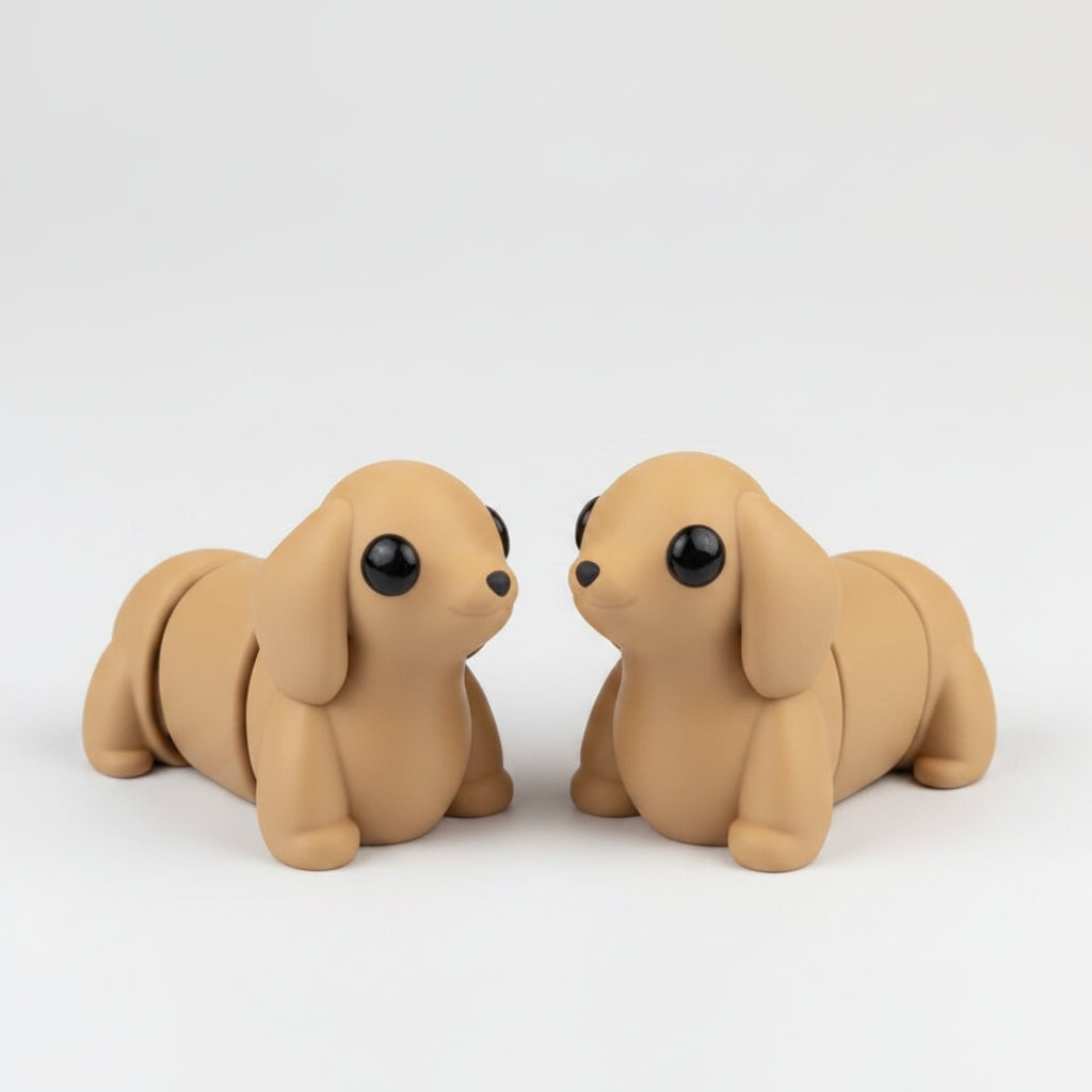 Perro Salchicha articulado eco-friendly impreso en 3D | figura coleccionable biodegradable