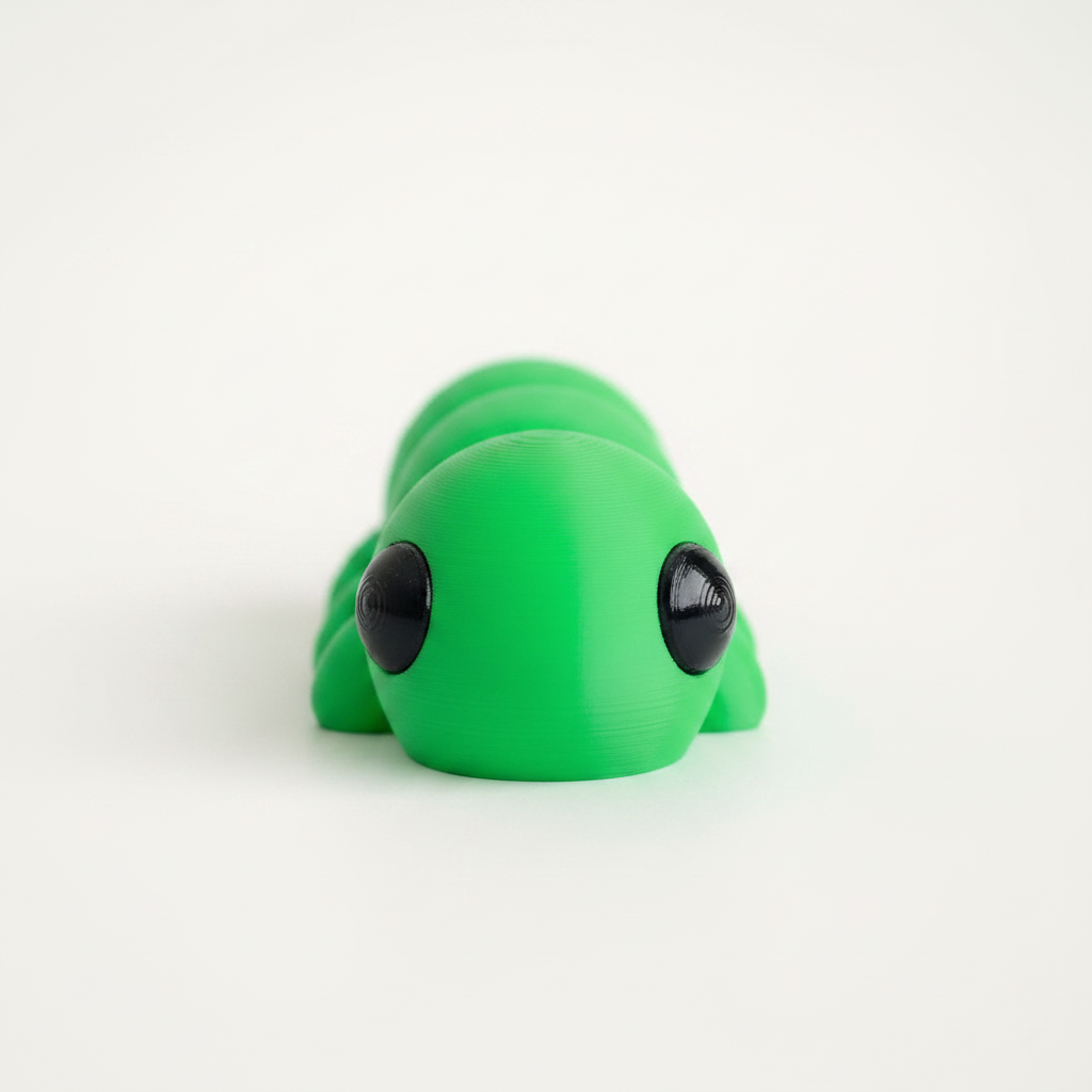 Gusanillo articulado eco-friendly impreso en 3D | figura coleccionable biodegradable