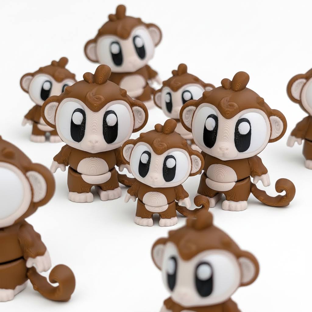 Mono articulado eco-friendly premium Ziggys — figura coleccionable biodegradable