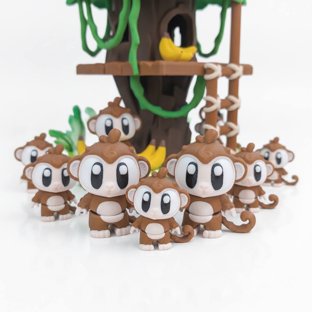 Mono articulado eco-friendly premium Ziggys — figura coleccionable biodegradable