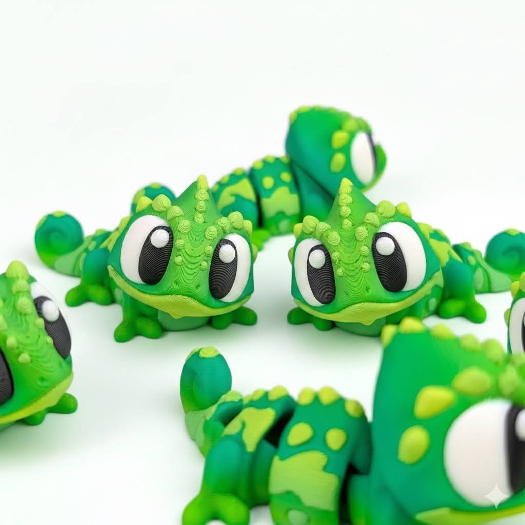 Camaleón Articulado Eco-Friendly Premium | Figura Coleccionable Biodegradable | Ziggys