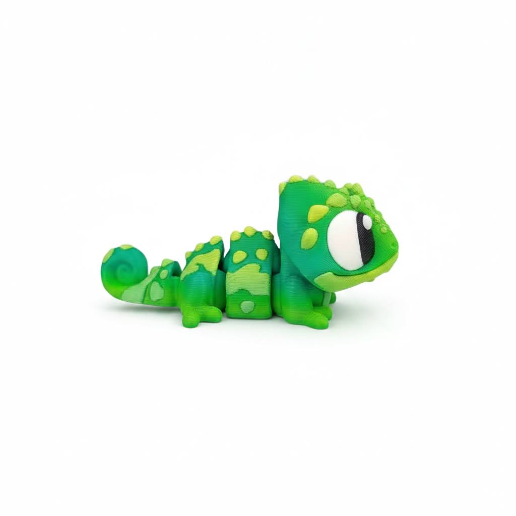 Camaleón Articulado Eco-Friendly Premium | Figura Coleccionable Biodegradable | Ziggys