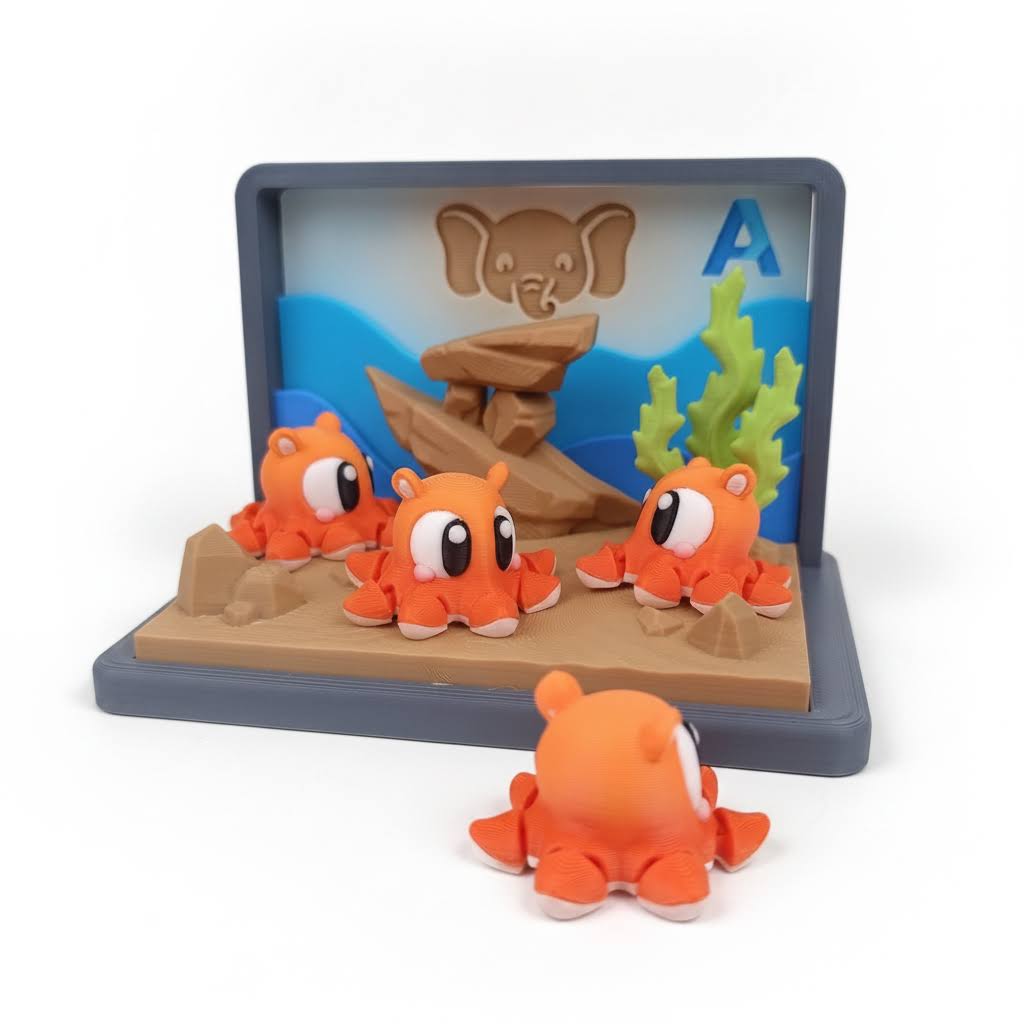 Pulpo Articulado Eco-Friendly | Figura Biodegradable Coleccionable | Ziggys