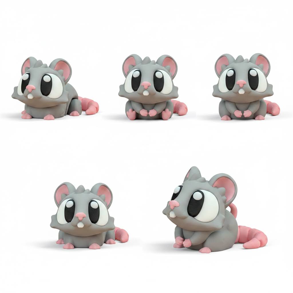 Ratón articulado eco-friendly premium Ziggys — figura coleccionable biodegradable