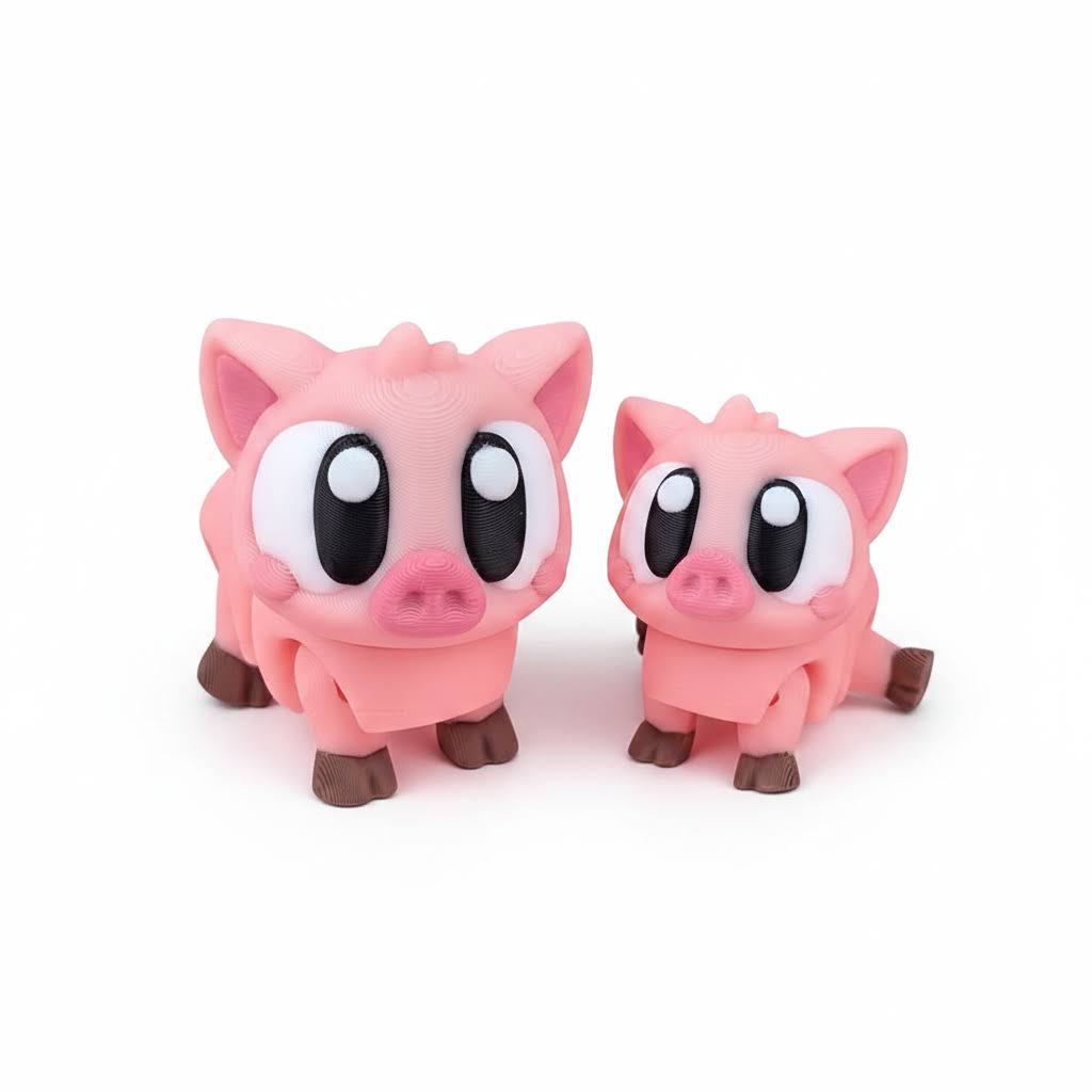 Cerdito articulado eco-friendly premium Ziggys — figura coleccionable biodegradable