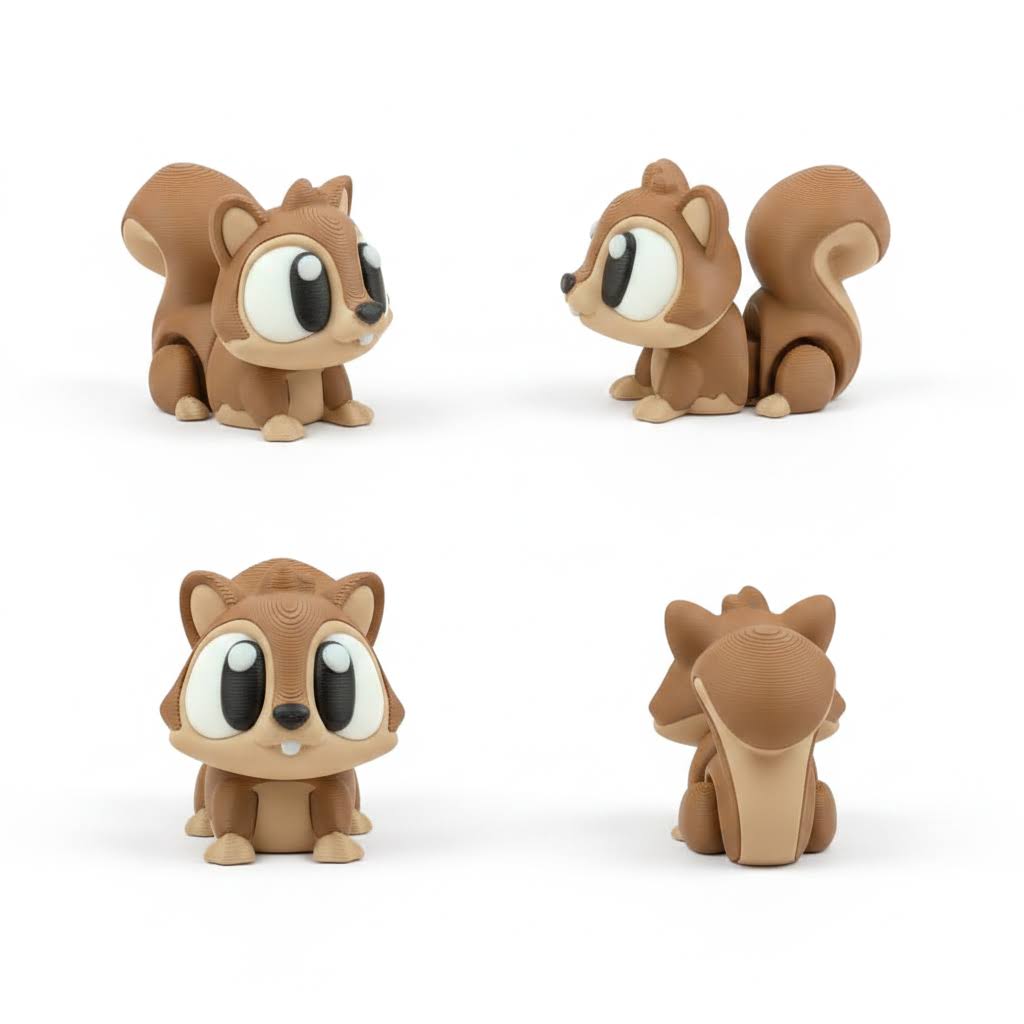 Ardilla articulada eco-friendly premium Ziggys — figura coleccionable biodegradable
