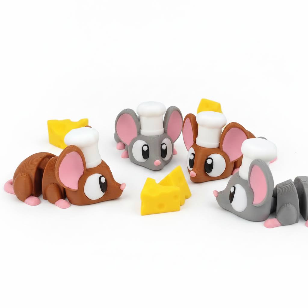 Ratoncito Chef Articulado Eco-Friendly | Figura Biodegradable Coleccionable | Ziggys