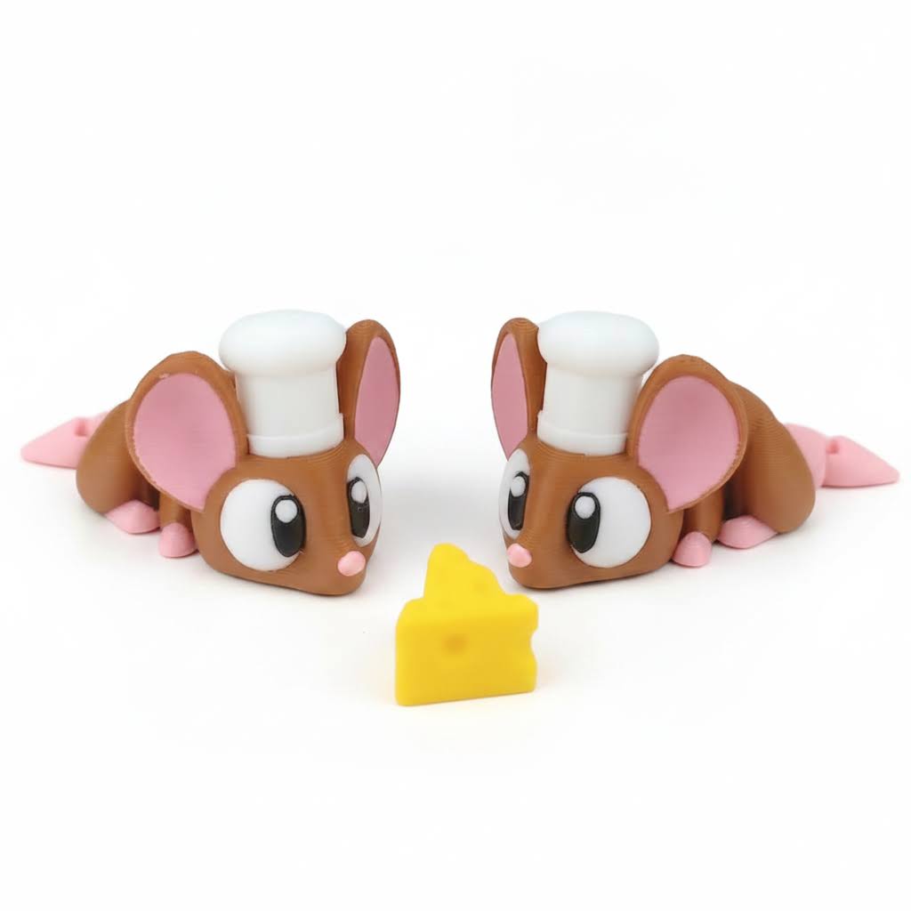 Ratoncito Chef Articulado Eco-Friendly | Figura Biodegradable Coleccionable | Ziggys
