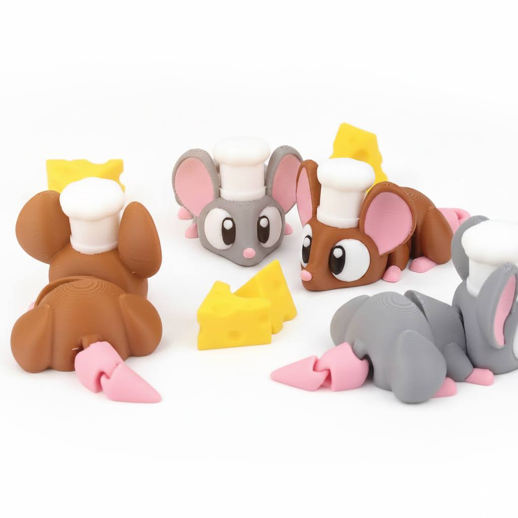 Ratoncito Chef Articulado Eco-Friendly | Figura Biodegradable Coleccionable | Ziggys