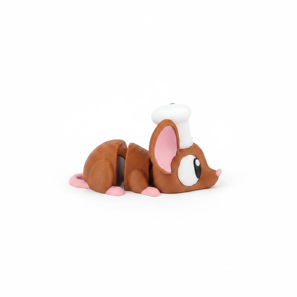 Ratoncito Chef Articulado Eco-Friendly | Figura Biodegradable Coleccionable | Ziggys