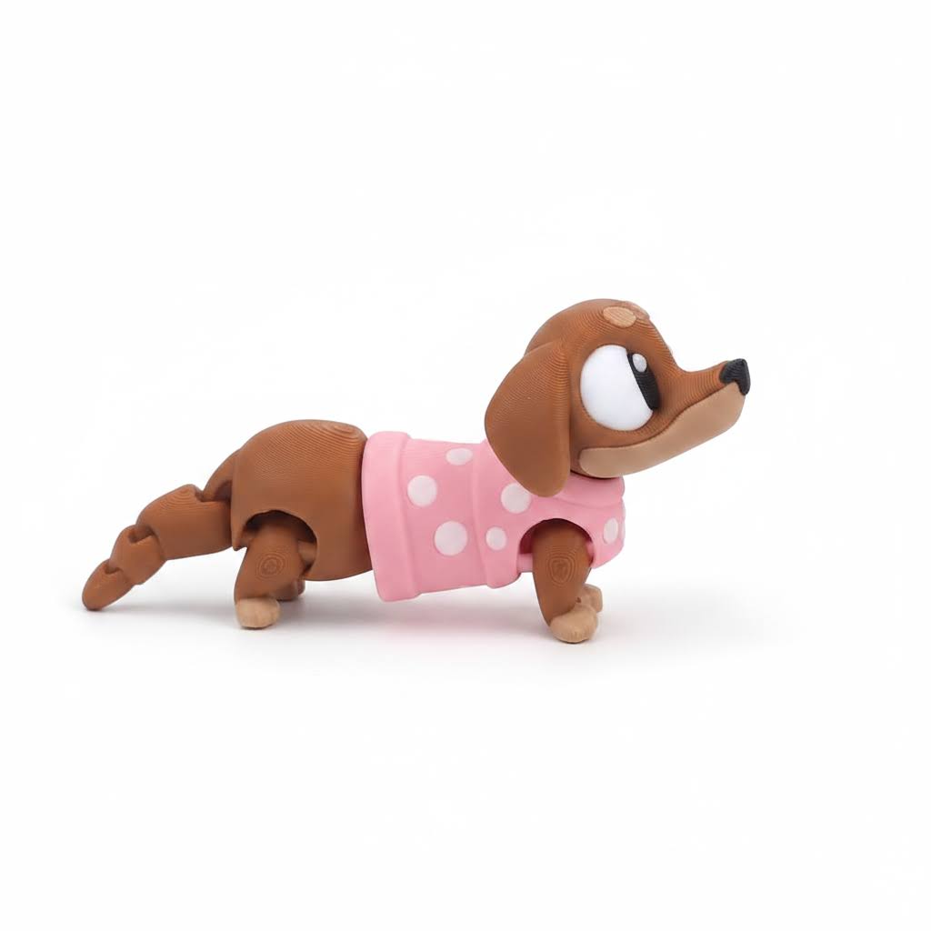Perro Salchicha Articulado Eco-Friendly | Figura Biodegradable Coleccionable | Ziggys