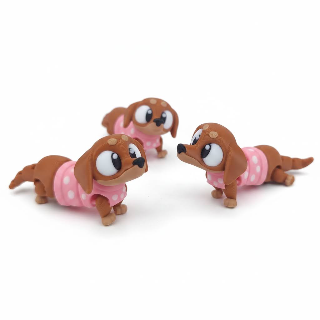 Perro Salchicha Articulado Eco-Friendly | Figura Biodegradable Coleccionable | Ziggys