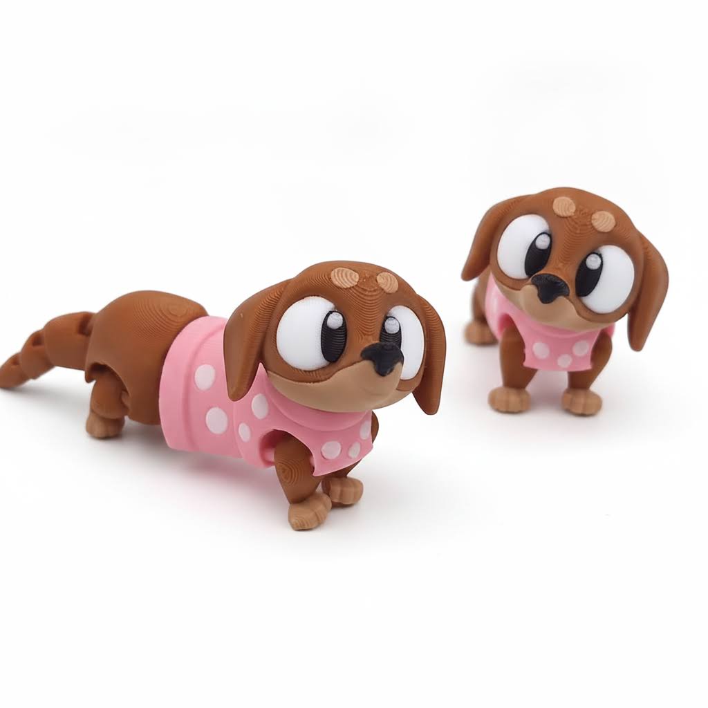 Perro Salchicha Articulado Eco-Friendly | Figura Biodegradable Coleccionable | Ziggys