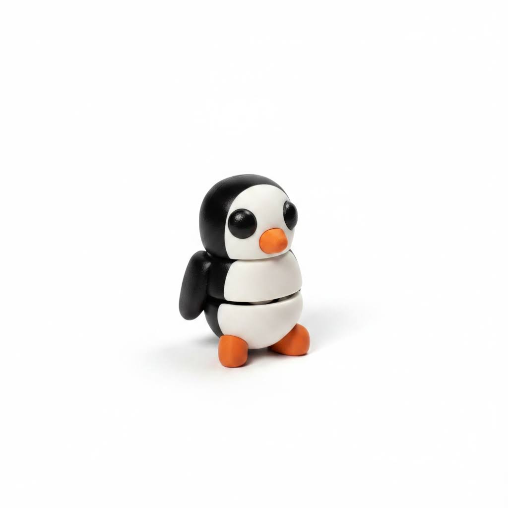 Pingüino Articulado Eco-Friendly | Figura Biodegradable Coleccionable | Ziggys
