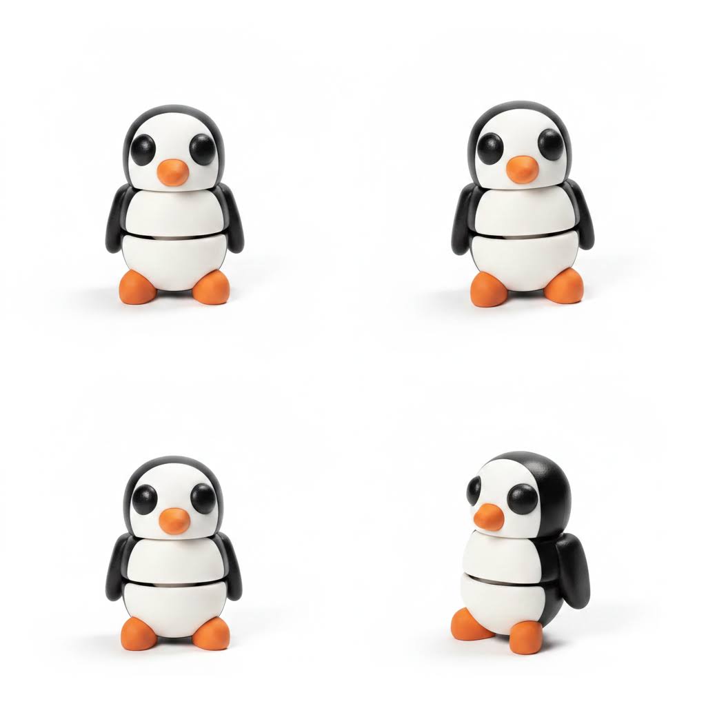 Pingüino Articulado Eco-Friendly | Figura Biodegradable Coleccionable | Ziggys
