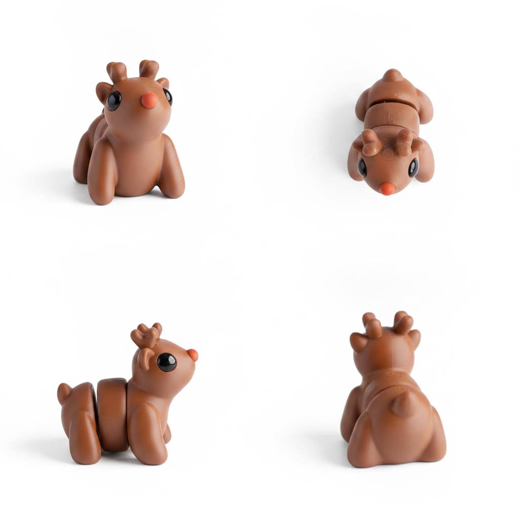 Reno Articulado Eco-Friendly | Figura Biodegradable Coleccionable Navidad | Ziggys
