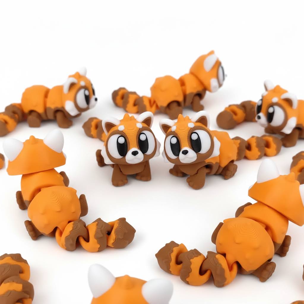 Panda Rojo Premium Articulado Eco-Friendly | Figura Biodegradable Coleccionable | Ziggys
