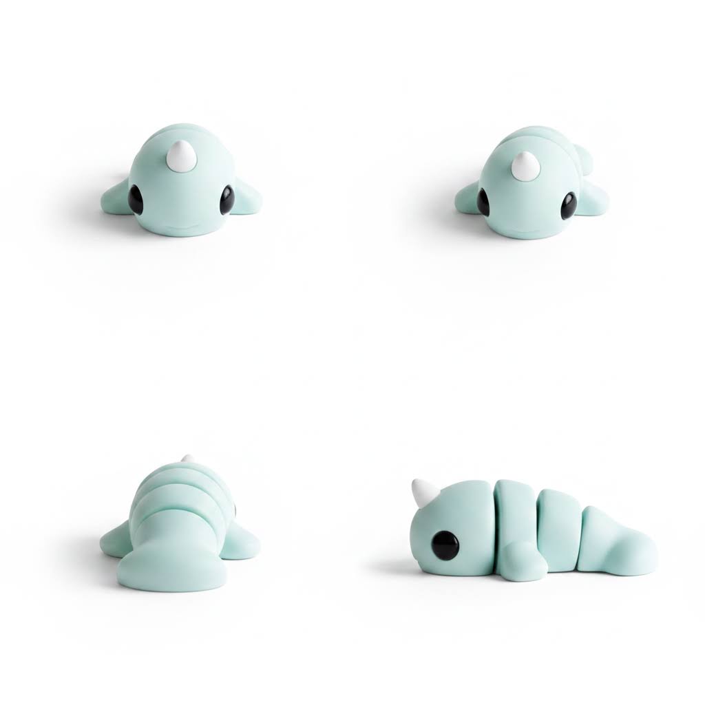 Narwhal Articulado Eco-Friendly | Figura Biodegradable Coleccionable | Ziggys
