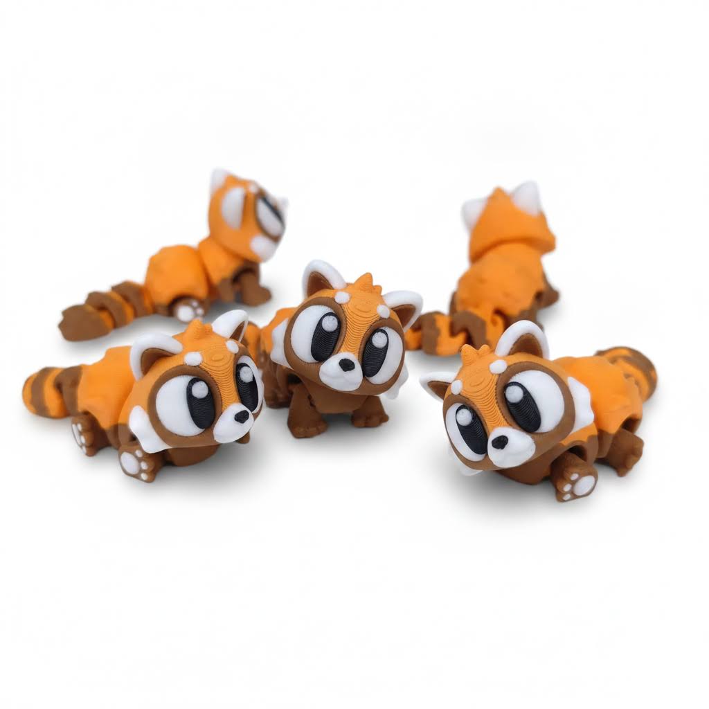 Panda Rojo Premium Articulado Eco-Friendly | Figura Biodegradable Coleccionable | Ziggys
