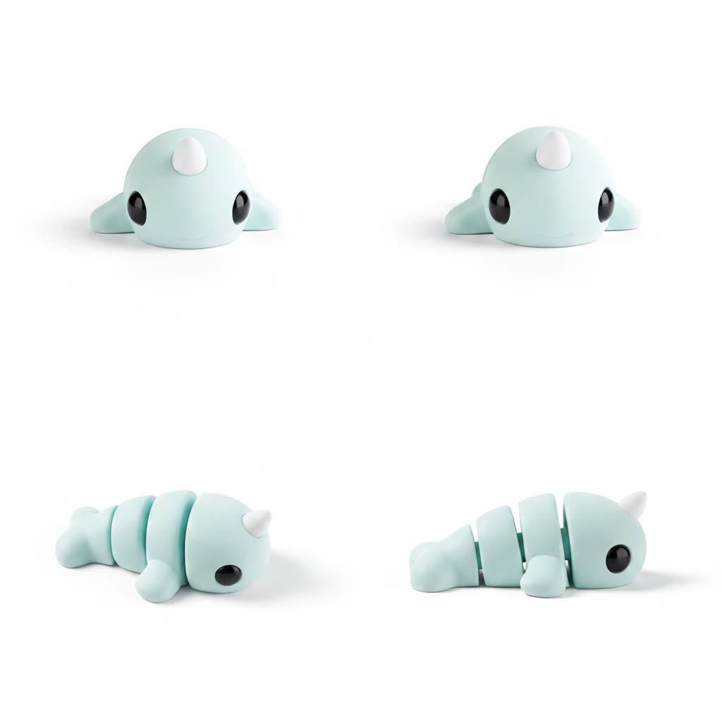 Narwhal Articulado Eco-Friendly | Figura Biodegradable Coleccionable | Ziggys
