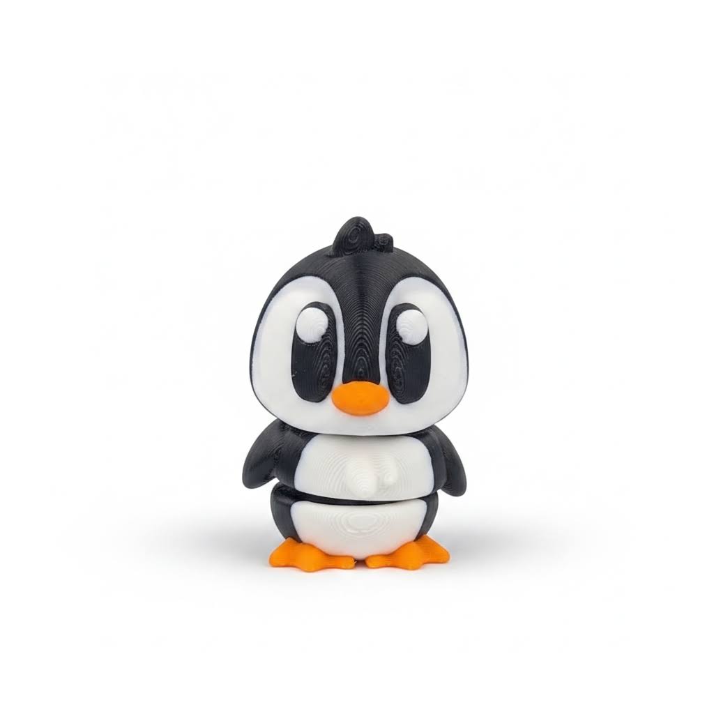 Pingüino articulado eco-friendly premium Ziggys — figura coleccionable biodegradable