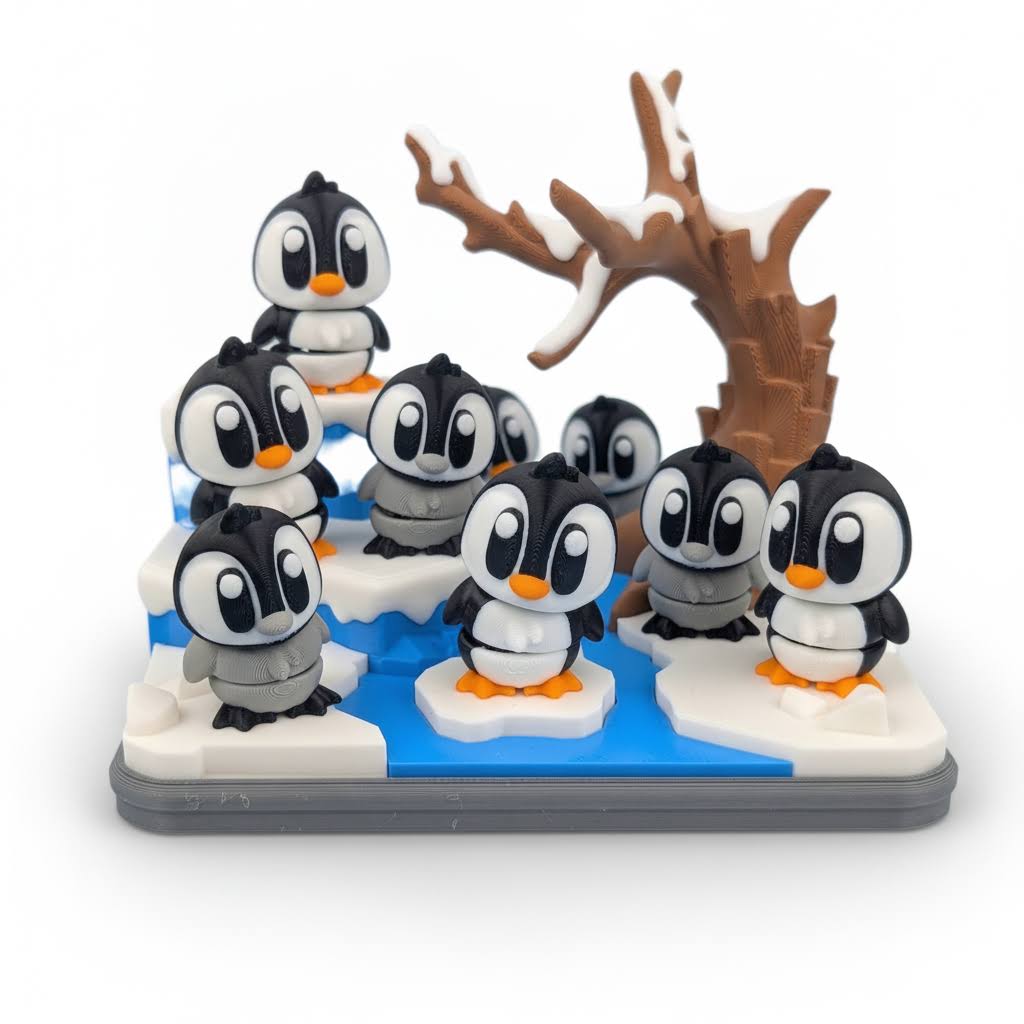 Pingüino articulado eco-friendly premium Ziggys — figura coleccionable biodegradable